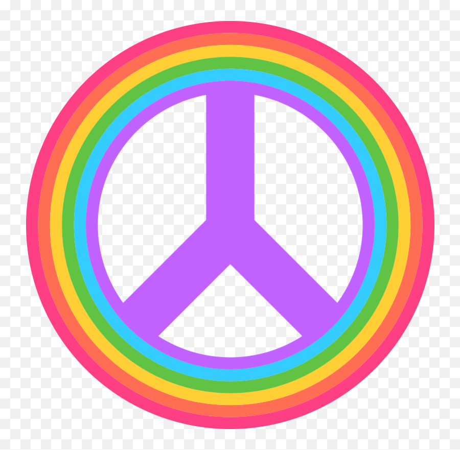 Rainbow Peace Sign Car Sticker - Tenstickers Girly Png,Peaceful Icon