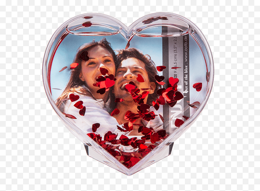 Gold Glitter Heart - Hartvormige 3d Fotokader Met Hartjes Couple Png,Gold Glitter Confetti Png