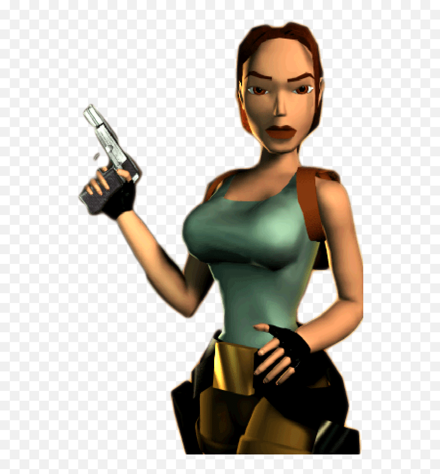Lara Croft Holding Gun Transparent Png - Tomb Raider 2 Lara,Lara Croft Transparent