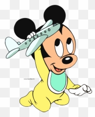 Baby Mickey Mouse Playing Toy Plane - png