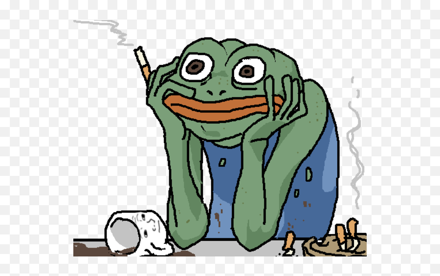 Itu0027s Been A Rough Month Pepe The Frog Know Your Meme - Frog With Cigarette Meme Png,Pepe The Frog Transparent