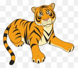 Tiger Black Cartoon Illustration - Tiger Cartoon Png,Tigre Png