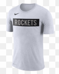 Nike Nba Houston Rockets Logo Dri - FIT TEE for 3000 Men Rockets Nike White Black Tshirt png