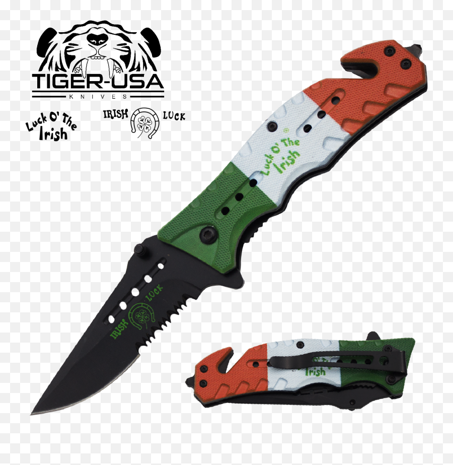 Download Hd Irish Pride Luck And Ou0027 The - Irish Flag Tactical Knife Png,Confederate Flag Png