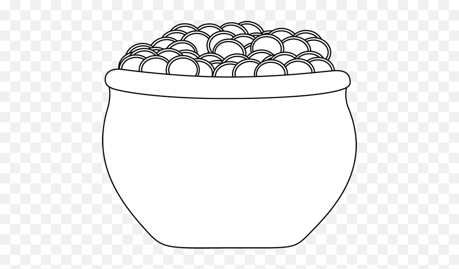 Pot Of Gold Black And White Png Free - Gold In Black And White,Pot Of Gold Png