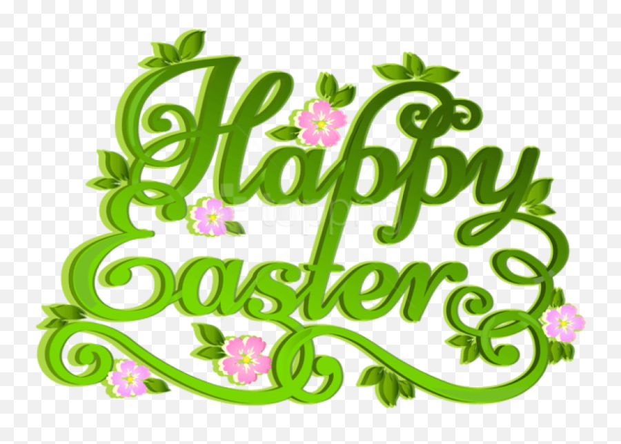 Green Happy Easter Transparent Png - Transparent Background Happy Easter Png,Easter Clipart Transparent