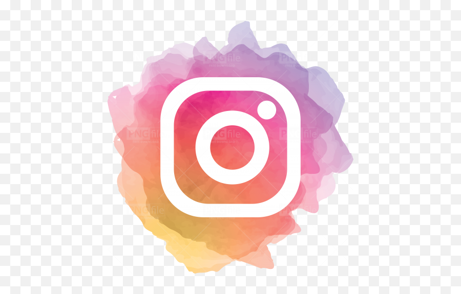 Instagram Watercolor Social Media Logo Png - Photo 1037 Social Media Follow Us On Instagram,Watercolor Logo