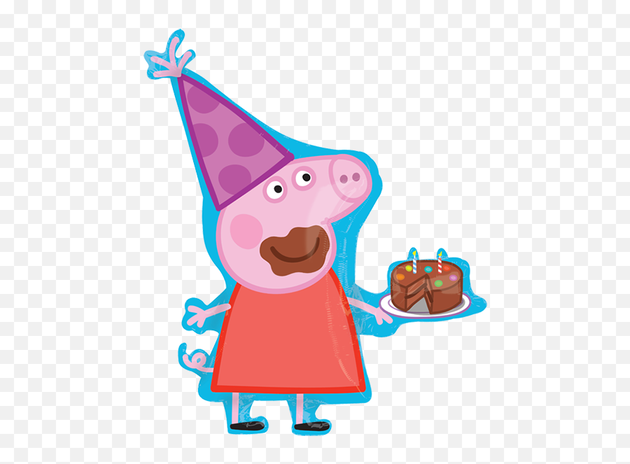 Download Peppa Pig Supershape - Peppa Pig Birthday Hat Peppa Pig With Birthday Cake Png,Birthday Hat Png Transparent
