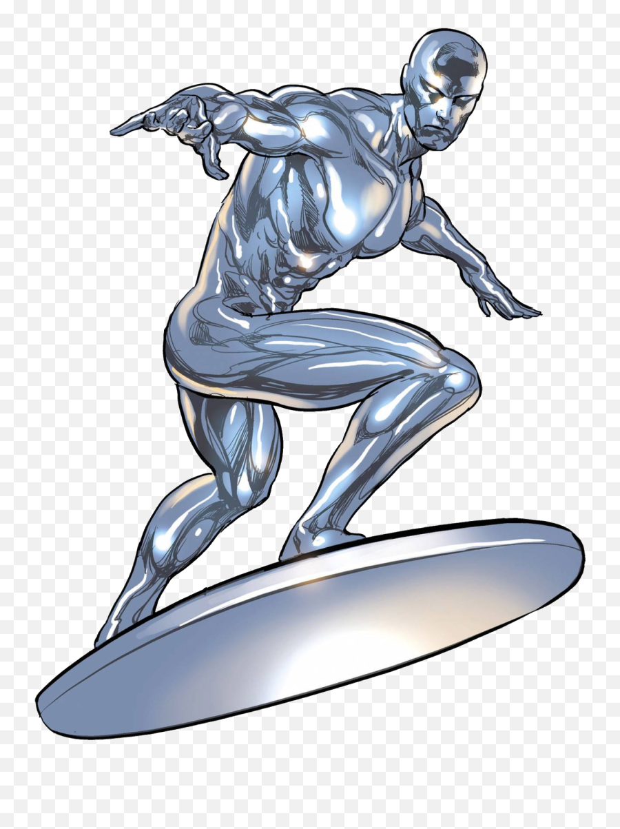 Download Art Surfer Iron Thanos Muscle Silver Man Hq Png - Silver Surfer Transparent,Muscle Man Png