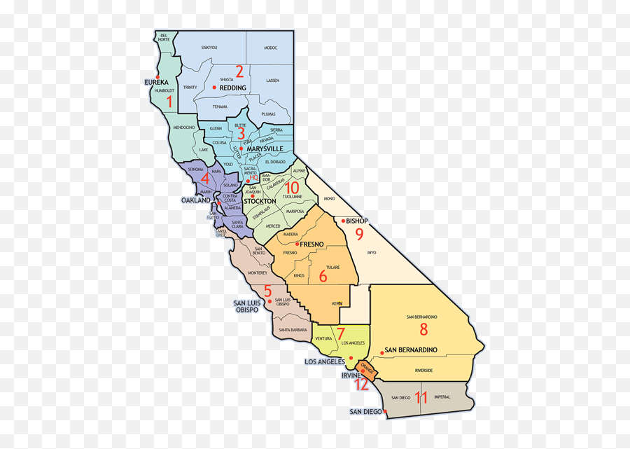Caltrans Near Me - California Caltrans District Map Png,California Map Png