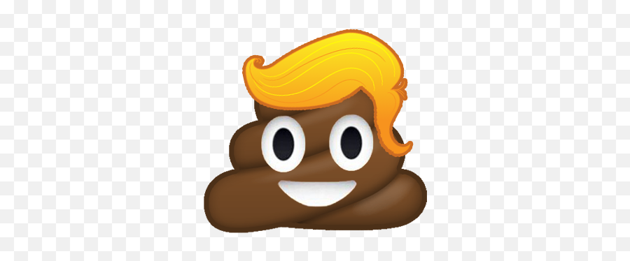 Donald Trump Style Poop Emoji Png - Poop Emoji With Hair,Donald Trump Face Transparent