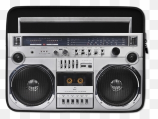Boom Box 80s Laptop Sleeve - Radio Cassette Gif png