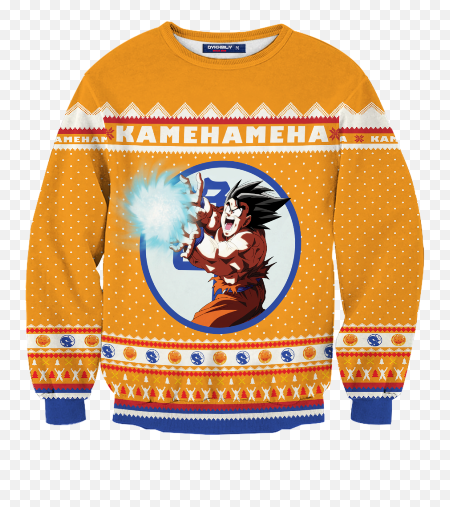 Kamehameha Christmas Unisex Wool Sweater U2013 Fandomaniax - Store Long Sleeve Png,Kamehameha Png