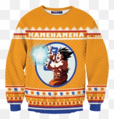 Kamehameha Christmas Unisex Wool Sweater U2013 Fandomaniax - Store Long Sleeve Png,Kamehameha Png