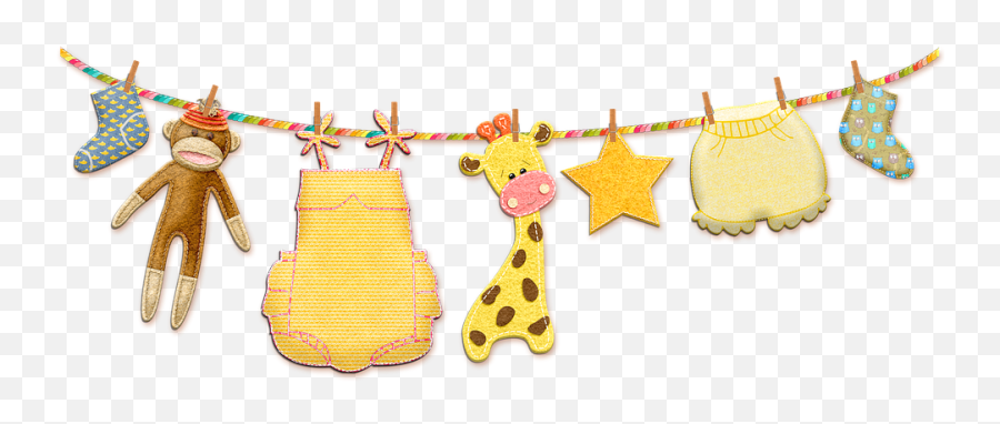 Baby Clothes Clothesline Sock - Green Baby Clothes On Clothesline Clipart Png,Bebe Png
