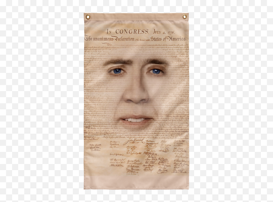 Nicolas Cage With Declaration Of - Nicolas Cage Flag Png,Declaration Of Independence Png