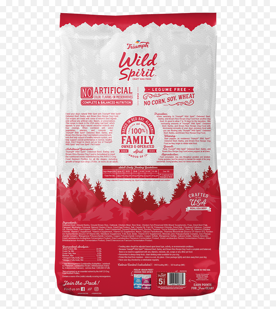 Wild Spirit Beef Barley U0026 Brown Rice Recipe Dog Food Png