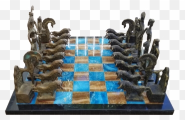 1960s Vintage Frederick Weinberg Style Brutalist Bronze Chess Set Signed - Chess Png,Chess Pieces Png