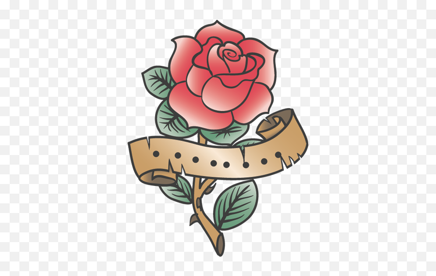 Rose Tattoo Wall Decal - Old School Rose Tattoo Png,Rose Tattoo Png