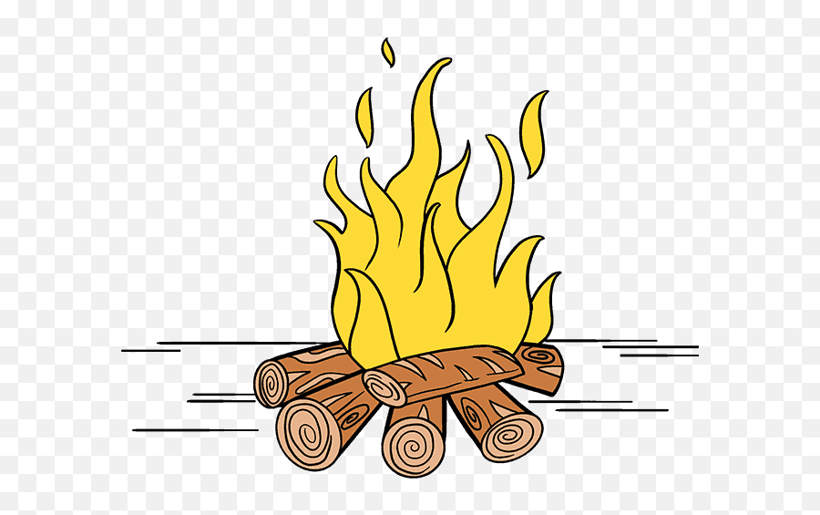 Draw A Cartoon Fire Transparent Png - Draw A Fire Pit,Cartoon Fire Png