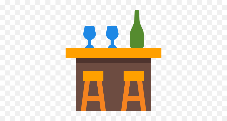 Bar Counter Icon In Color Style - Drink Bar Colorful Icon Png,Icon For Dining Room Server