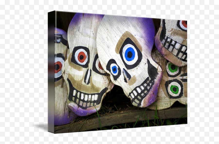 Skull Faces For Day Of The Dead By Phil Cardamone - Smile Png,Day Of The Dead Png