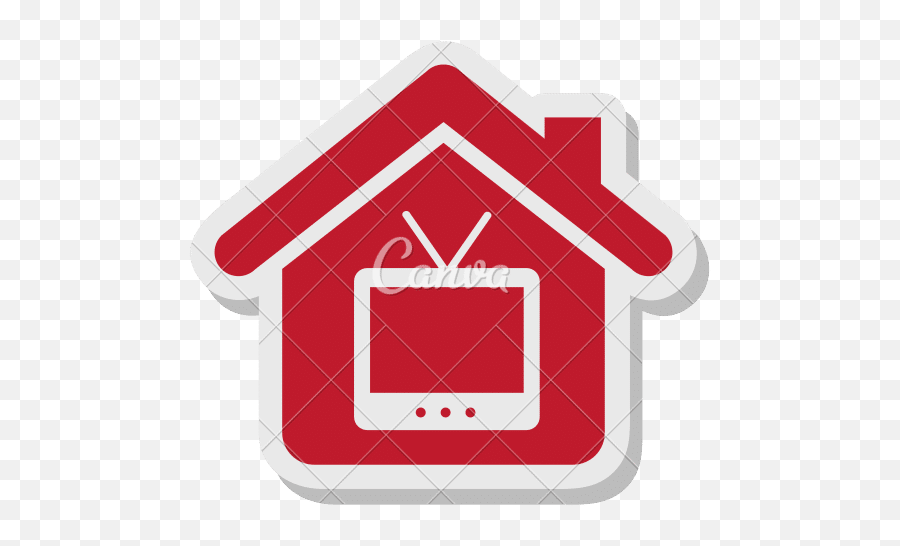 House With Tv Home Appliances Icon - Canva Png,Home Appliances Icon