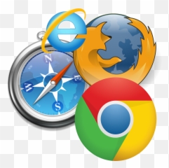 Round Logos Of Google Chrome Internet Explorer Safari And - All In One Browser png