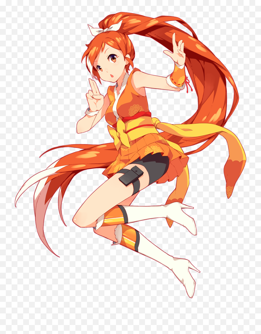 Crunchyroll The Origin Of Crunchyroll Hime Anime Girl Jump Pose Png