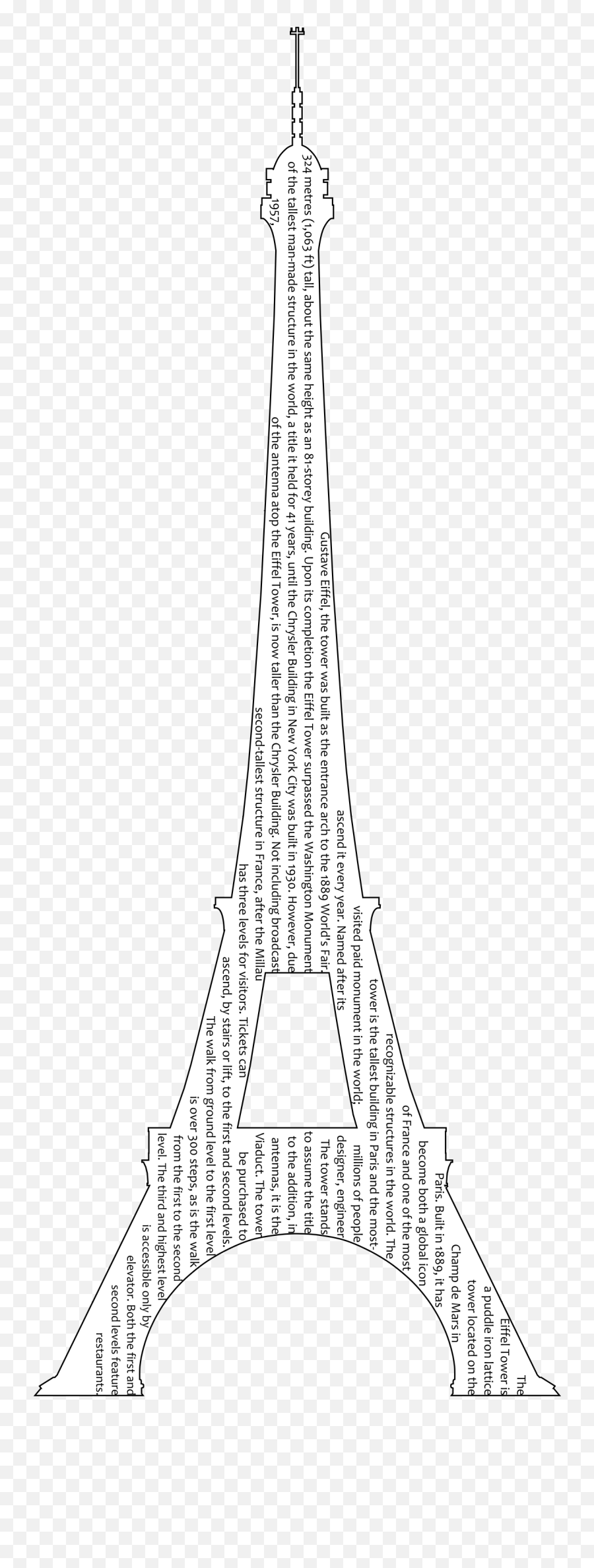 Fileeiffel Tower Calligramsvg - Wikimedia Commons Calligram Of An Eiffel Tower Png,Eifel Tower Png