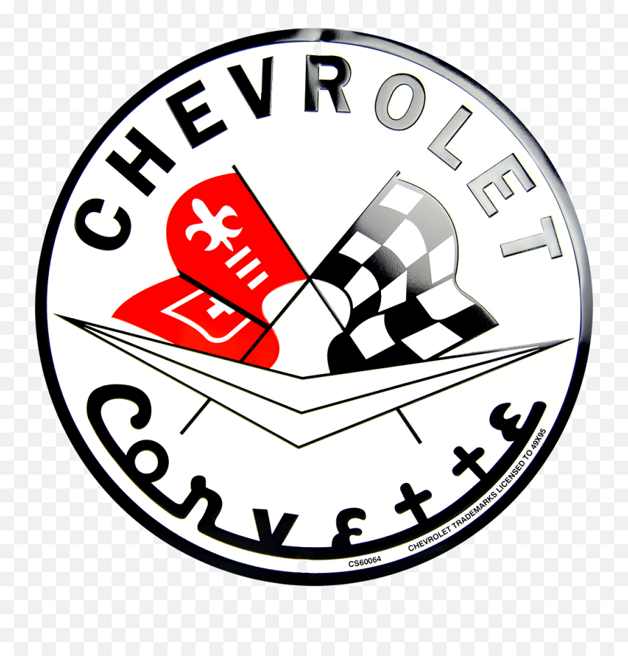 Chevrolet Corvette Circle Sign Clipart - Old Corvette Sign Png,Chevy Logo Clipart