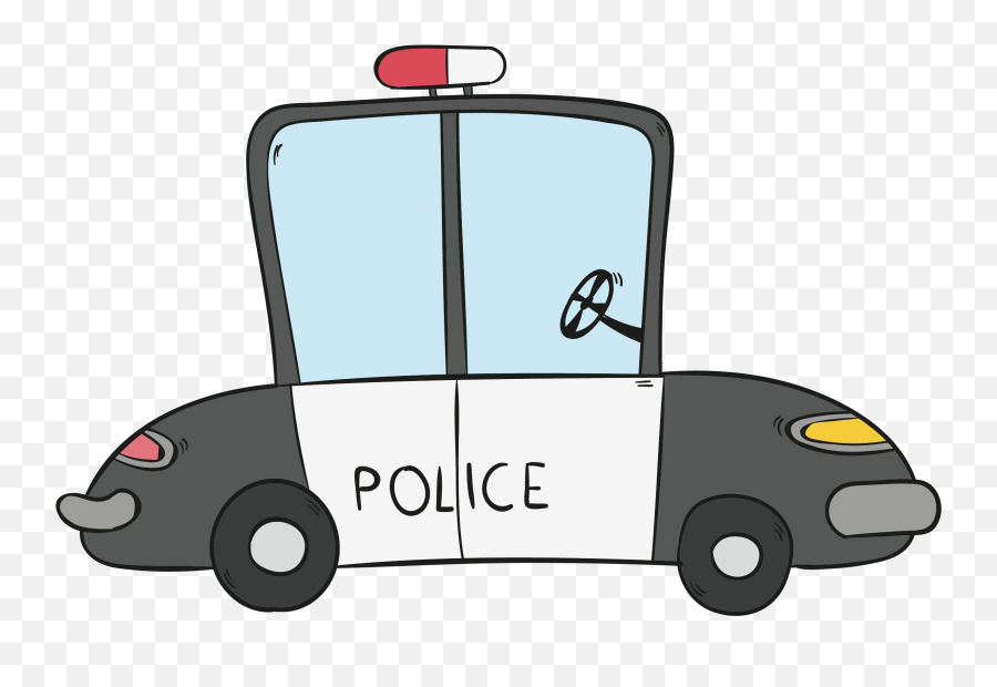 Download Clipart Library Car Hand Painted Police - Png Cartoon Police Car,Car Cartoon Png