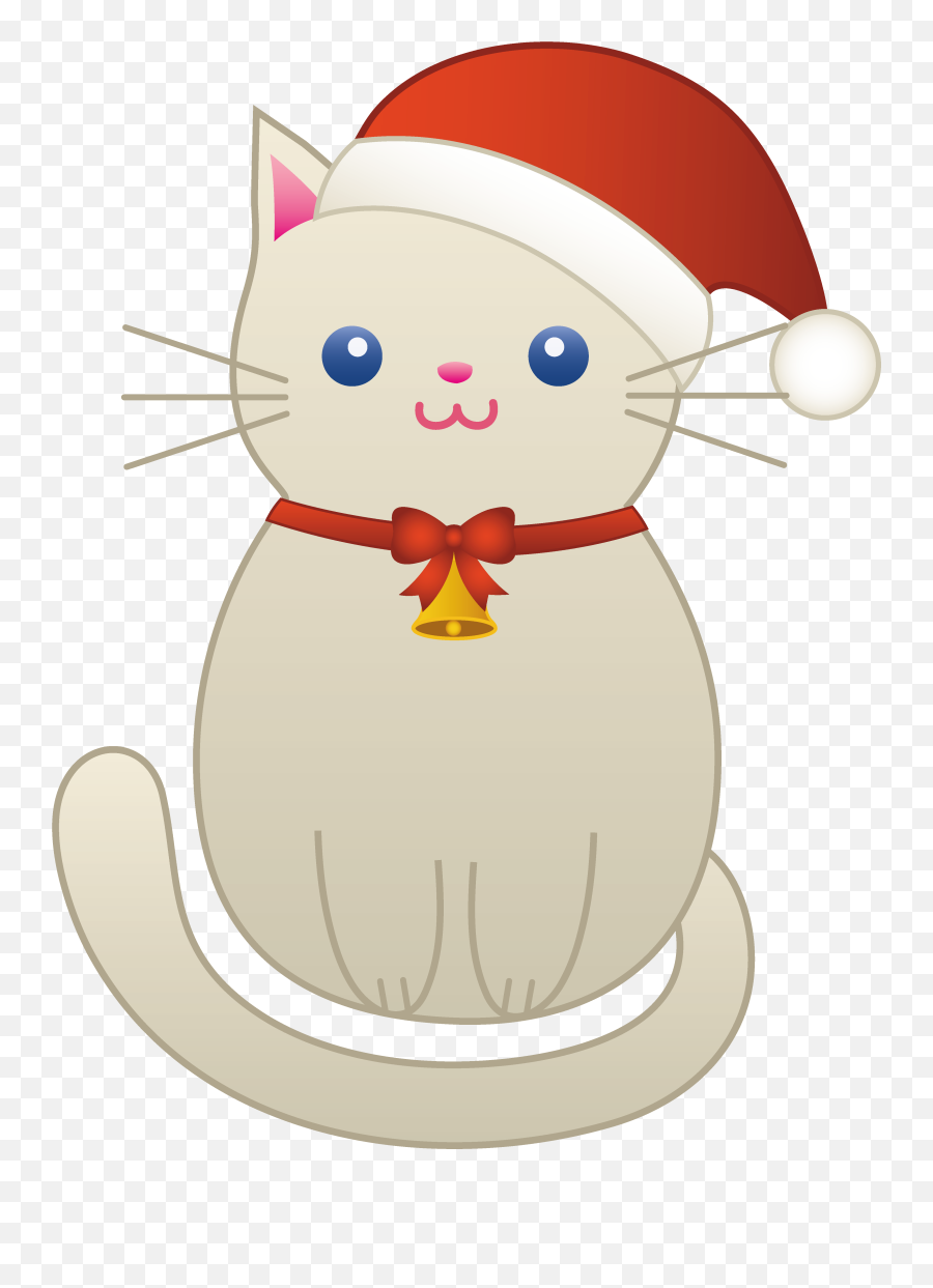 Download Kittens Clipart Christmas Santa - Cute Christmas Clip Art Christmas Cat Png,Cartoon Santa Hat Png
