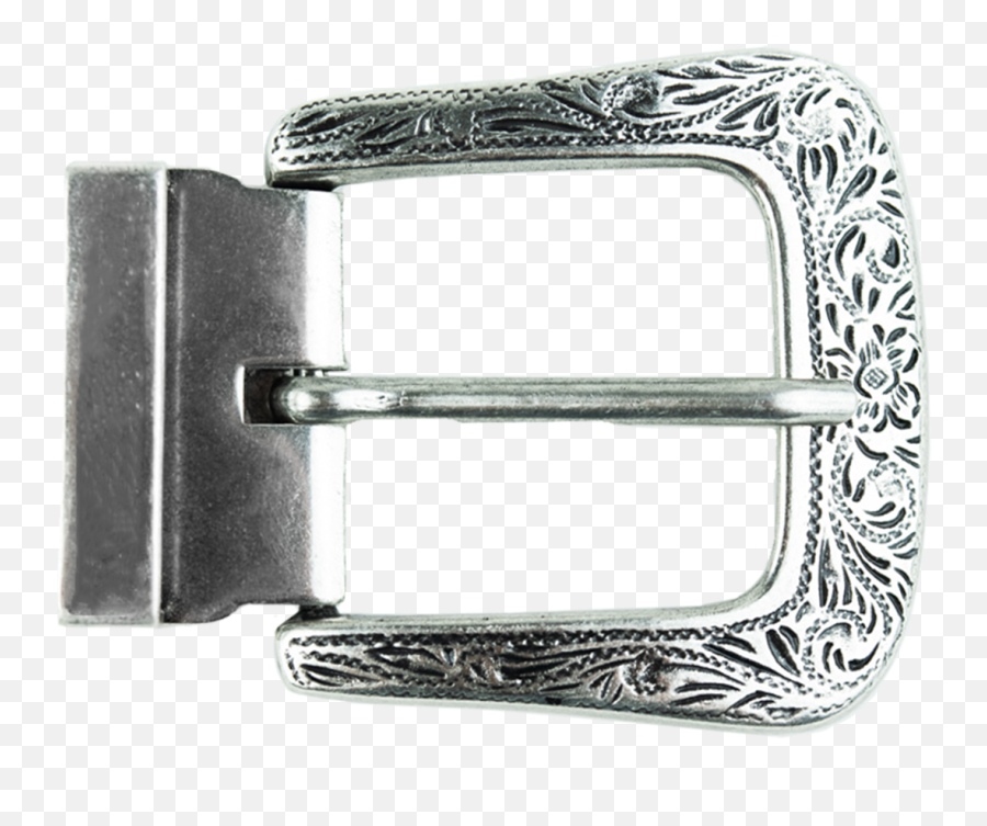 Engraved Silver Metal Buckle - Buckle Png,Belt Buckle Png