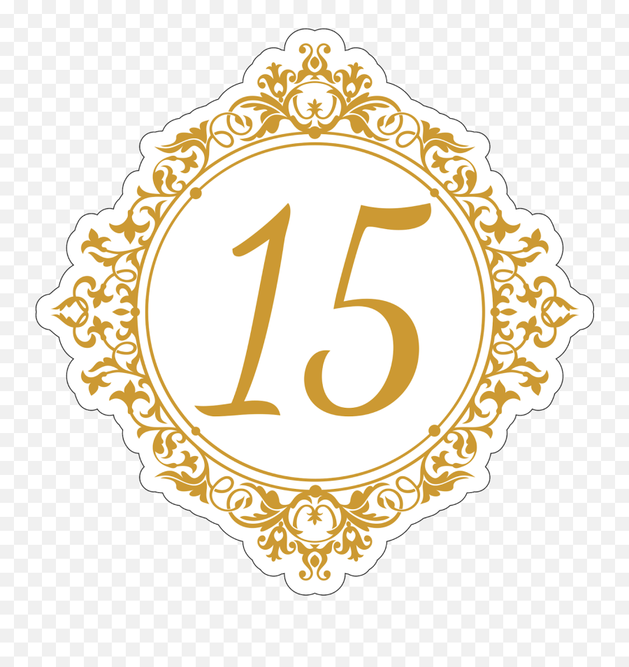 Numero 15 Dourado - Arabesco Moldura Redonda Png,15 Png