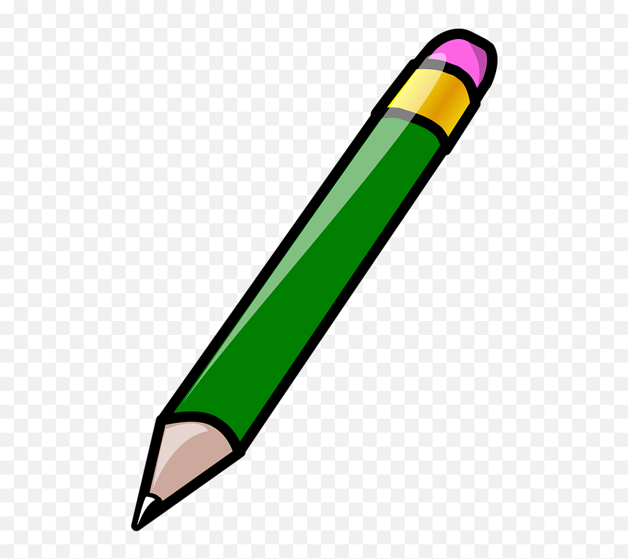 Pencil Eraser Rubber Green Write Sketch Draw - Transparent Pencil Clipart Transparent Png,Pencil Clipart Transparent