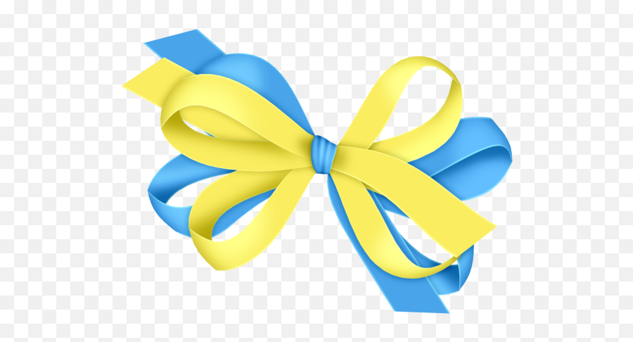 Blue And Yellow Bow Clipart - Blue And Yellow Bow Transparent Png,Yellow Ribbon Png