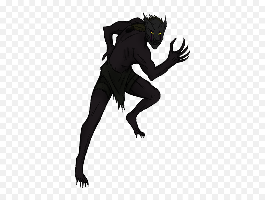 Werewolf Illustration Demon Silhouette - Adjuchas Bleach Arrancar Fighter Png,Werewolf Png