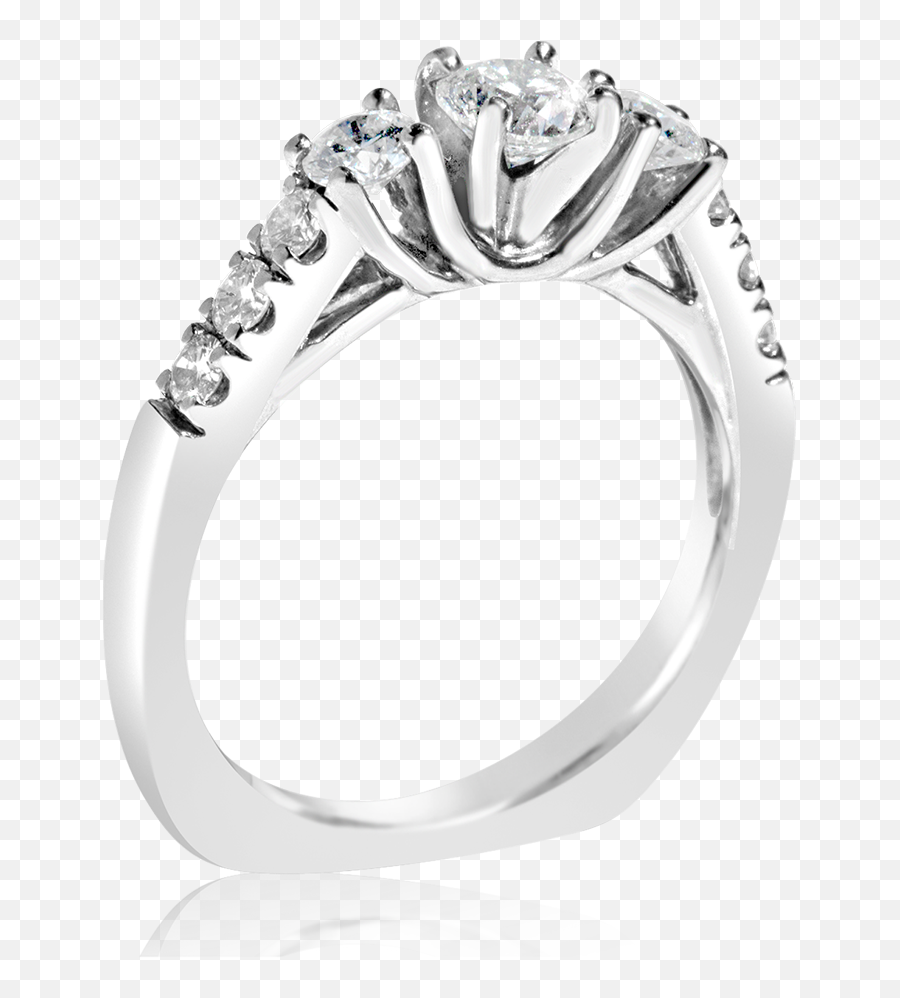3 - Stone Euro Shank Diamond Ring European Shank 3 Stone Wedding Ring Png,Wedding Ring Png