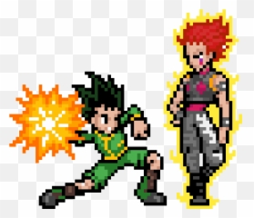 Pixilart - Gon Vs Hisoka By Anonymous Hunter X Hunter Hisoka Pixel Art Png,Hisoka Png