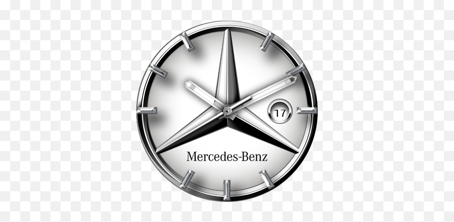 Mercedes Benz Silver Logo U2013 Watchfaces For Smart Watches - Mercedes Benz Wall Clock Png,Mercedes Logo Png