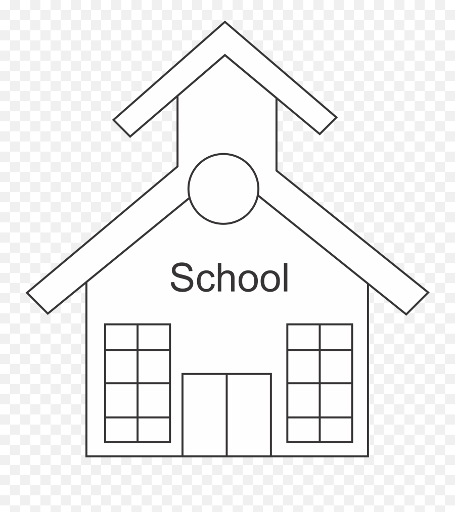 Library Of School Building Clip Art Royalty Free Download - Simple School House Drawing Png,Building Silhouette Png