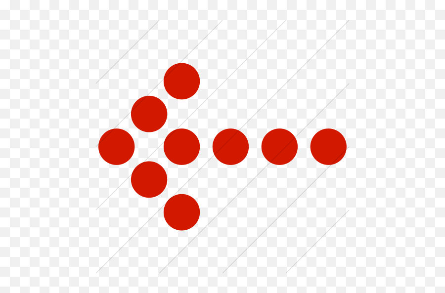 Simple Red Classic Arrows Dotted Left Icon - Red Dotted Arrow Png,Dotted Arrow Png