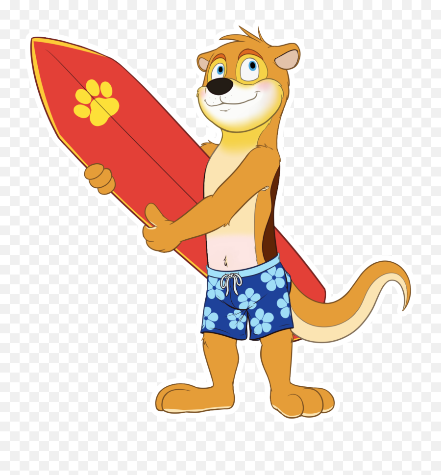 Luther Lutharie With Surfboard By Lutharieotterdreamer - Surfing Png,Surfboard Transparent Background