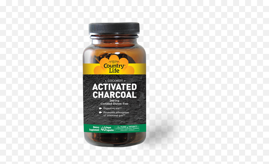 Activated Charcoal - Country Life Activated Charcoal Png,Charcoal Png