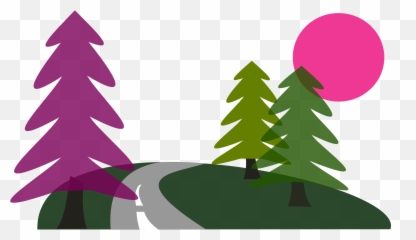 Sun Above Trees And Road Illustration Free Image - Tree And Path Vector Art Free Png,Tree From Above Png