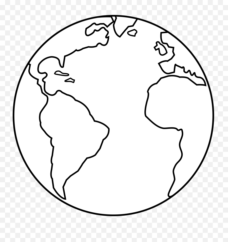Line Drawing Of The Earth Free Download - World Clipart Black And White Png,Earth Clipart Png