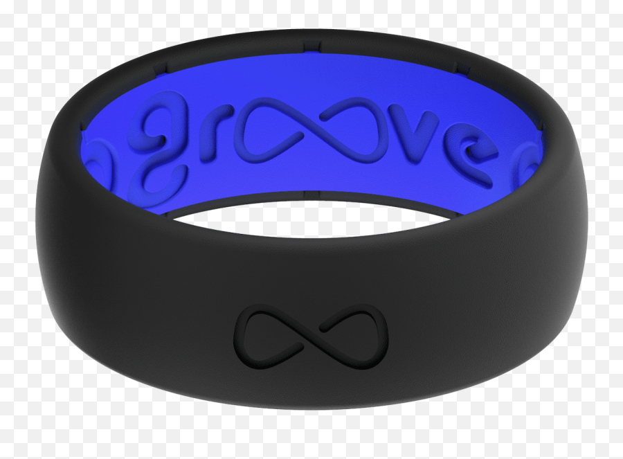 Our Original Solid Midnight Black U0026 Blue Silicone Groove Ring - Solid Png,Icon Pop Quiz Bands