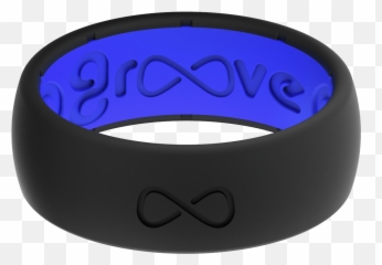 Our Original Solid Midnight Black U0026 Blue Silicone Groove Ring - png