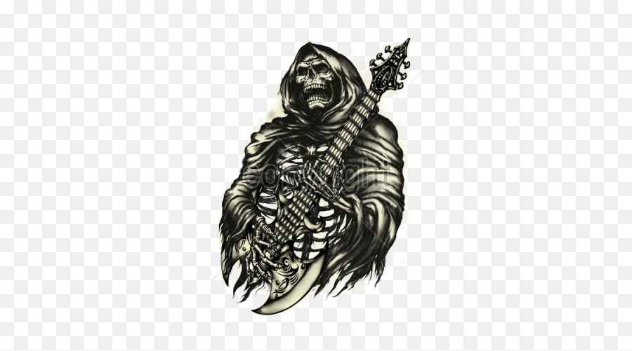 Download Hd Grim Reaper Iron Maiden - Grim Reaper With Guitar Png,Grim Reaper Png